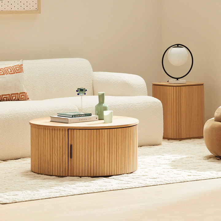 Noir Round Storage Coffee Table 80cm Life Interiors