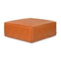 Mix Leatherette Ottoman - Cognac