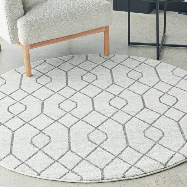 Paradise Hailey Round Rug | Distinctive Design & Light Cream Tones ...