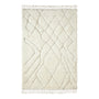 Ashanti Tribal Pattern Berber Wool Shag Rug - Cream / 1.9 x 2.8m