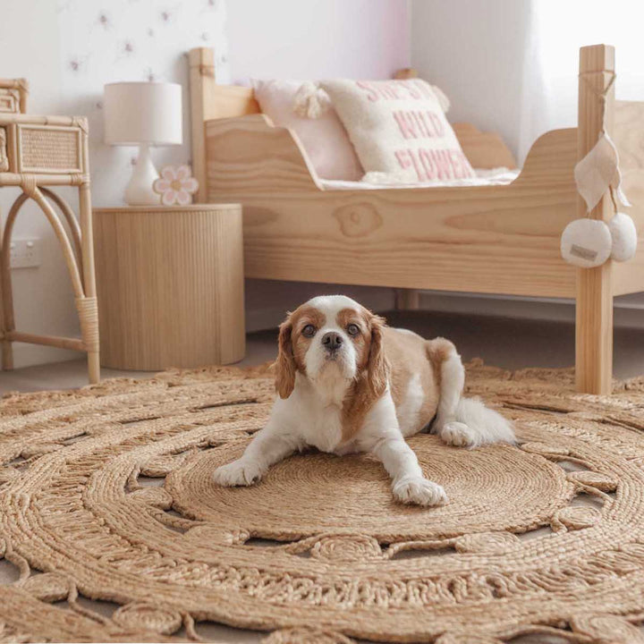 Handcrafted Brown Round Jute Rug  Buy Jayde Online – Life Interiors