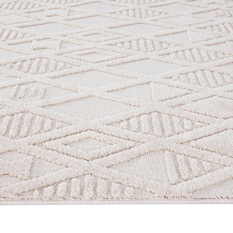 Kira Diamond Detail Textured Rug