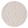 Kira Diamond Detail Textured Rug - Cream / 1.2m Diameter