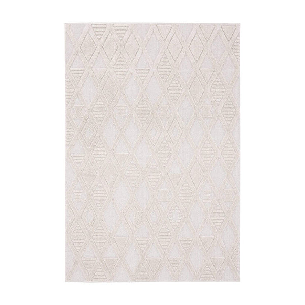 Diamond Detail Textured Rug | Buy Kira Beige Contemporary Rectangle Rug ...