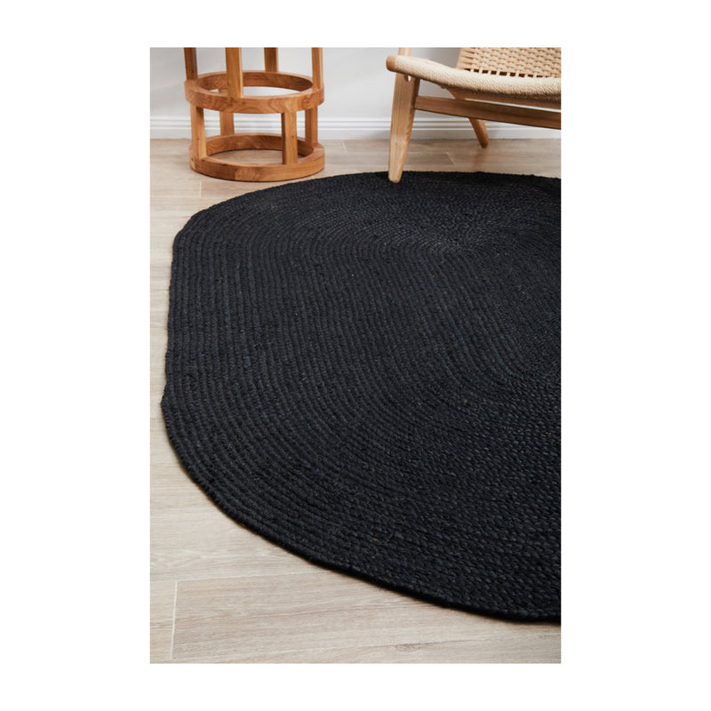 Bondi Oval Rug (Black)