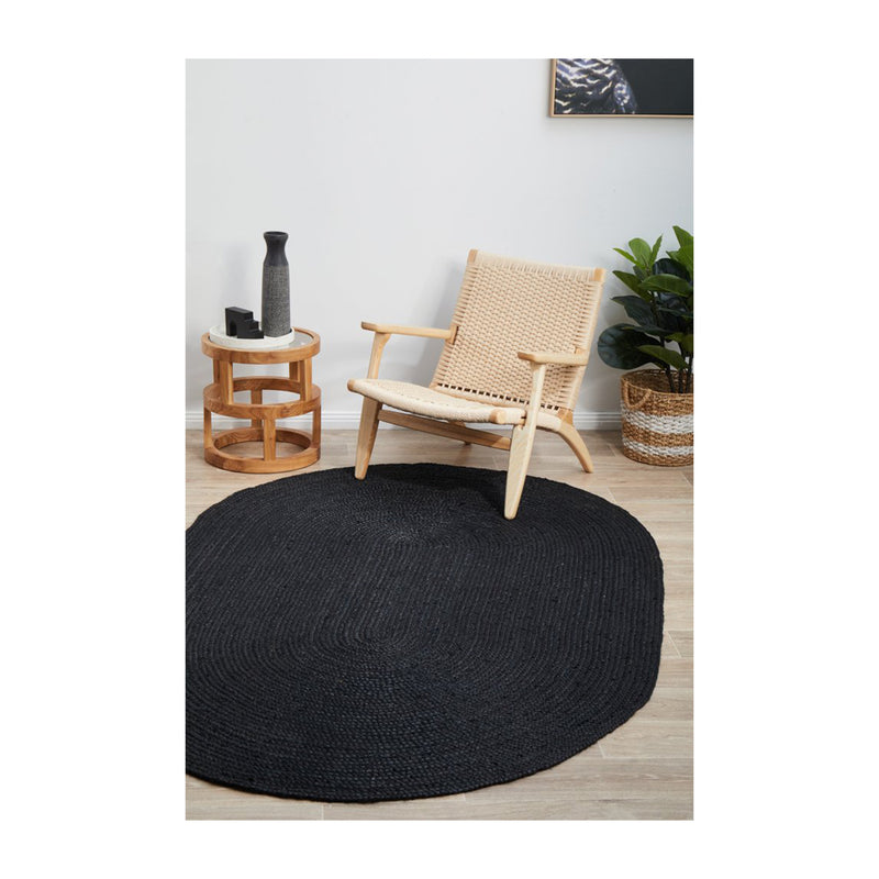 Bondi Oval Rug (Black)