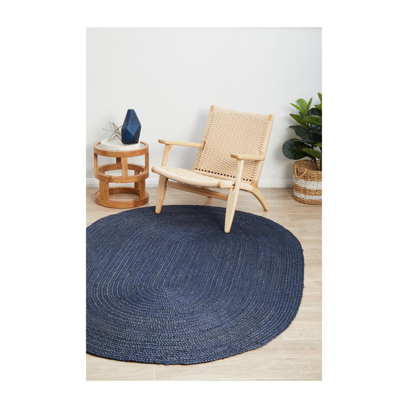 Bondi Oval Rug (Navy)