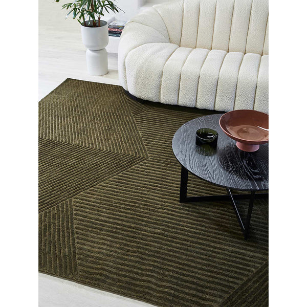 Geometric Rectangle Wool Rug | Buy Vivid Elm Online – Life Interiors