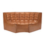 N701 Round Corner Seater Leather Sofa - Old Saddle