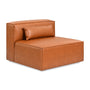 Mix Leatherette Sofa (Armless) - Cognac