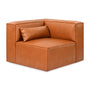 Mix Leatherette Sofa (Corner) - Cognac