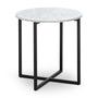 Luxe Round Marble Side Table - White Marble / Black