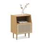 Thea Rattan 1 Door Bedside Table - Oak