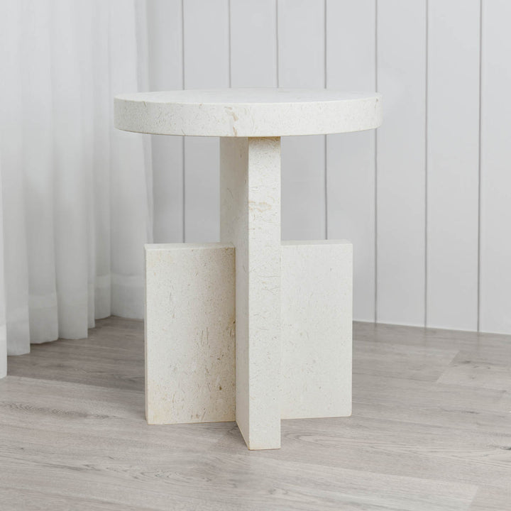 Silas Side Table (Limestone)