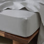 Ravello Linen Fitted Sheet - Silver / Single