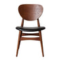 Potter Leather Dining Chair (Walnut) - Black