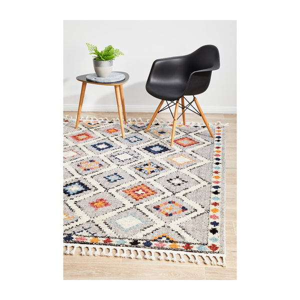 Marrakesh 555 Grey Rug | Buy Online - Multi-coloured, Moroccan ...